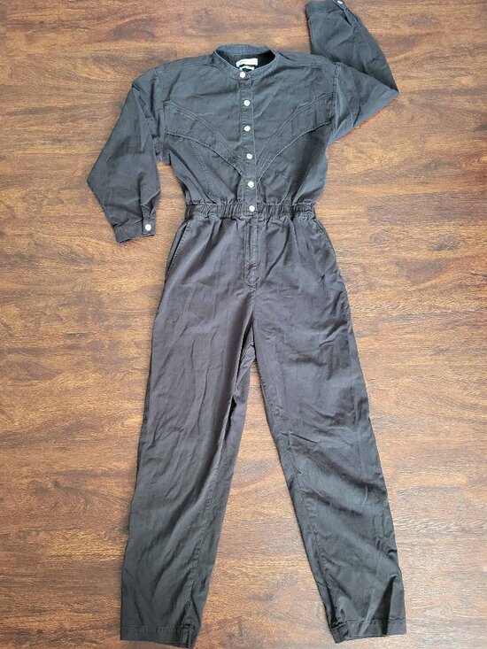 Overlover Pants - Overlover Montana Black Jumpsuit Long Sleeve Cotton Women’s S